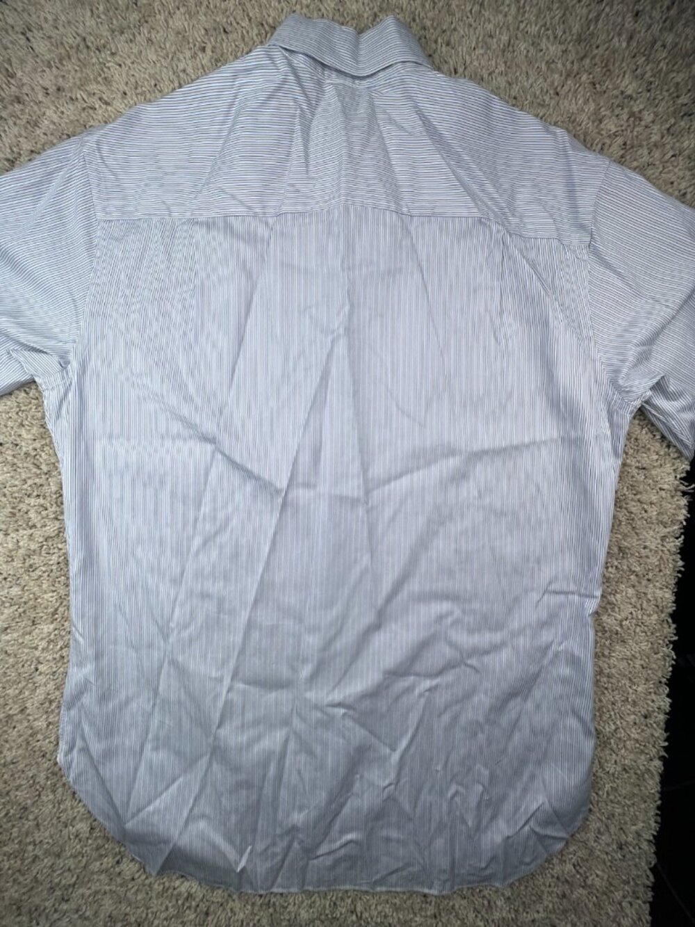 Ermenegildo Zegna Su Misura Button Up Shirt Striped Blue Gold Portofino Comfort - Picture 11 of 11